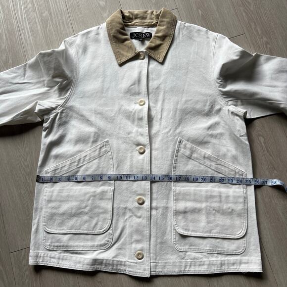 J Crew Barn Jacket In Canvas Womens XL White Tiny Flaw - Picture 7 of 16